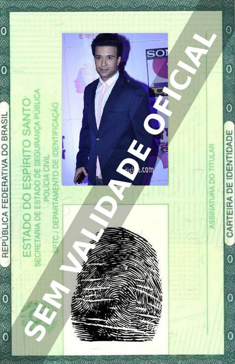 Imagem hipotética representando a carteira de identidade de Aamir Ali