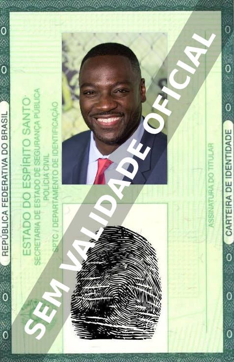 Imagem hipotética representando a carteira de identidade de Adewale Akinnuoye-Agbaje
