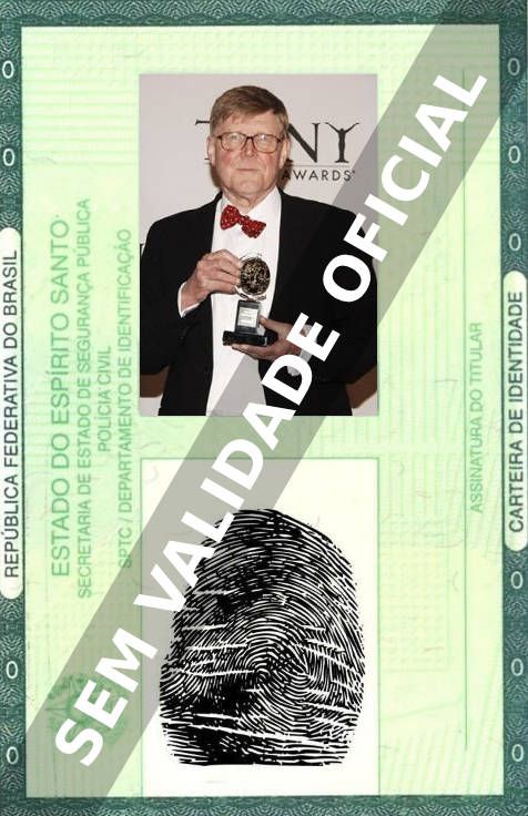 Imagem hipotética representando a carteira de identidade de Alan Bennett