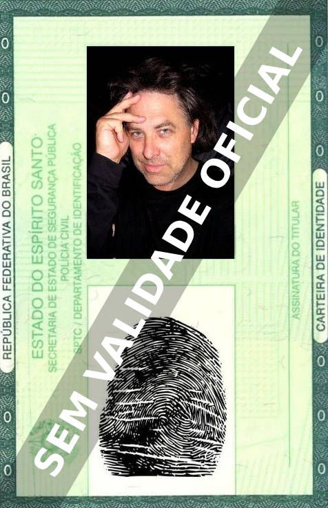 Imagem hipotética representando a carteira de identidade de Alan Madlane