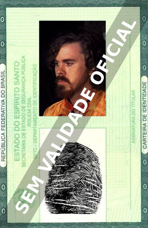 Imagem hipotética representando a carteira de identidade de Alan Ormsby