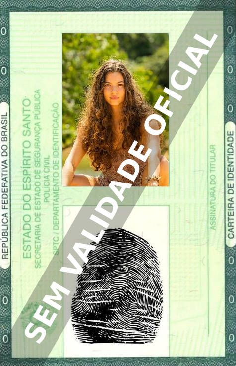 Imagem hipotética representando a carteira de identidade de Alanis Guillen