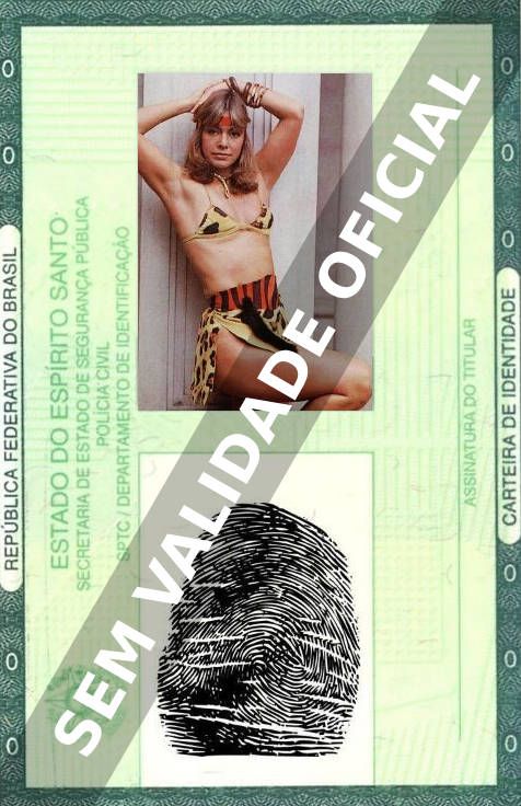 Imagem hipotética representando a carteira de identidade de Alcione Mazzeo