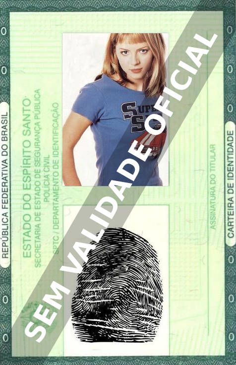 Imagem hipotética representando a carteira de identidade de Alexandra Dahlström
