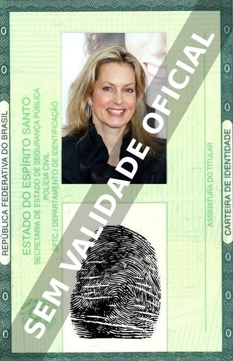 Imagem hipotética representando a carteira de identidade de Alexandra Wentworth
