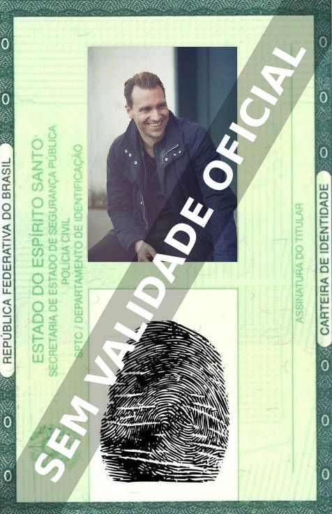 Imagem hipotética representando a carteira de identidade de Alexandre Willaume