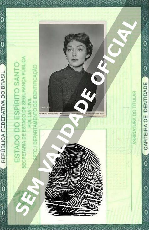 Imagem hipotética representando a carteira de identidade de Alix Talton
