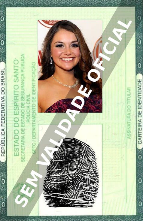 Imagem hipotética representando a carteira de identidade de Allie Haze