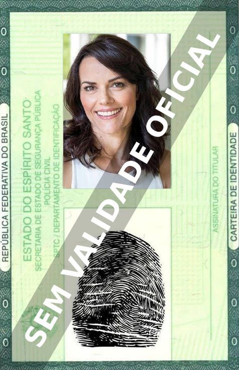 Imagem hipotética representando a carteira de identidade de Amanda Billing