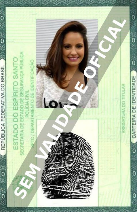 Imagem hipotética representando a carteira de identidade de Amanda de Godoi