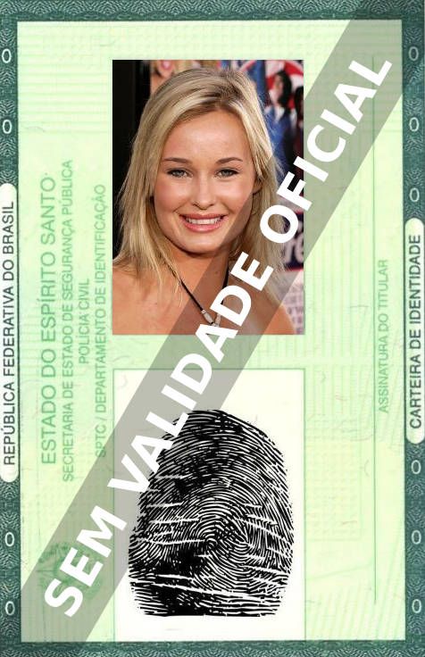 Imagem hipotética representando a carteira de identidade de Amber Hay