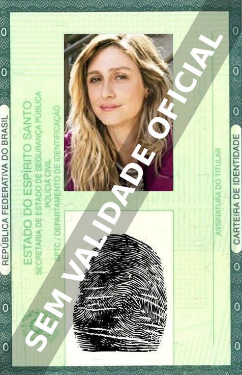 Imagem hipotética representando a carteira de identidade de Amora Mautner