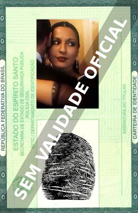 Imagem hipotética representando a carteira de identidade de Amparo Grisales