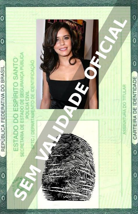Imagem hipotética representando a carteira de identidade de Ana Claudia Talancón