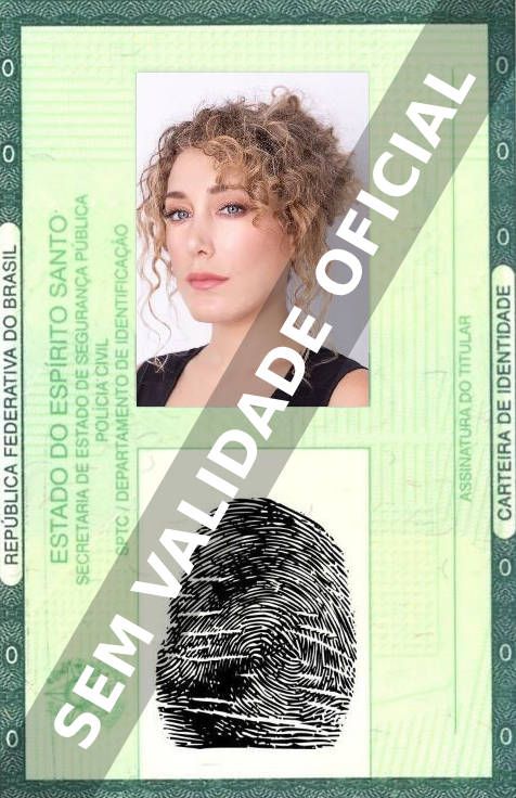 Imagem hipotética representando a carteira de identidade de Ana Pauls