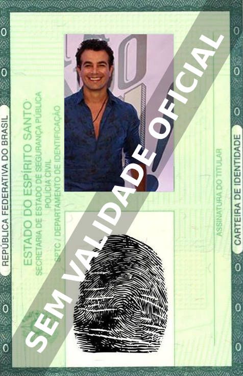 Imagem hipotética representando a carteira de identidade de Anderson Di Rizzi