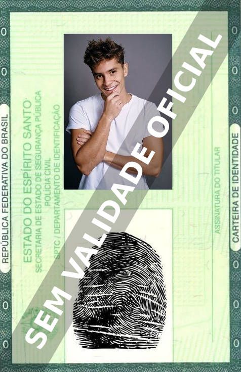 Imagem hipotética representando a carteira de identidade de André Lamoglia