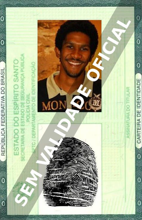 Imagem hipotética representando a carteira de identidade de André Luiz Miranda