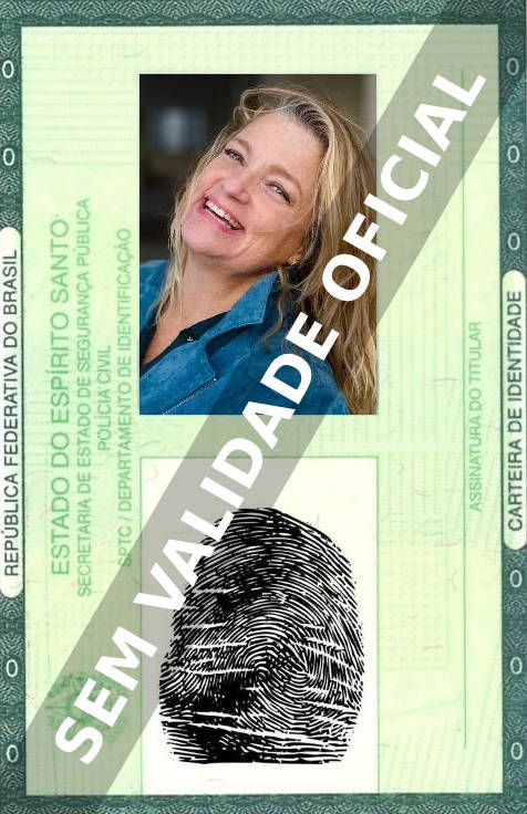 Imagem hipotética representando a carteira de identidade de Angela Dohrmann
