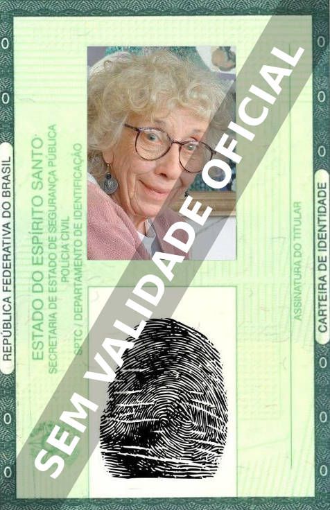 Imagem hipotética representando a carteira de identidade de Ann Morgan Guilbert