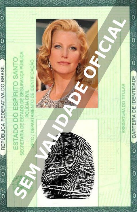 Imagem hipotética representando a carteira de identidade de Anna Gunn