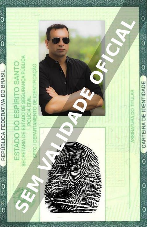 Imagem hipotética representando a carteira de identidade de Anthony Cruze