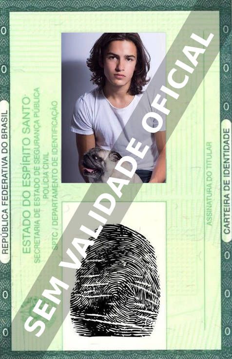 Imagem hipotética representando a carteira de identidade de Aramis Knight