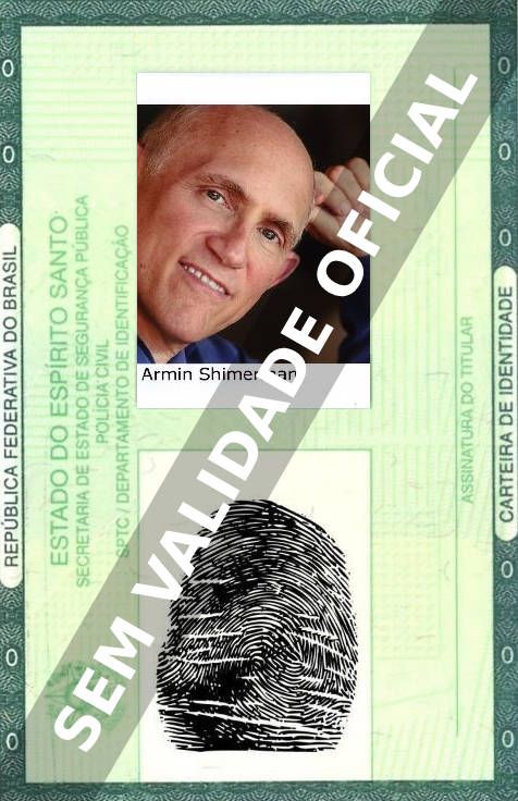 Imagem hipotética representando a carteira de identidade de Armin Shimerman