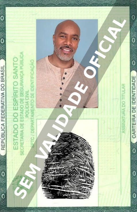 Imagem hipotética representando a carteira de identidade de Asante Jones