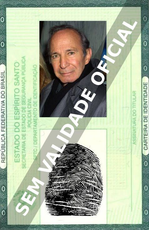 Imagem hipotética representando a carteira de identidade de Ben Gazzara