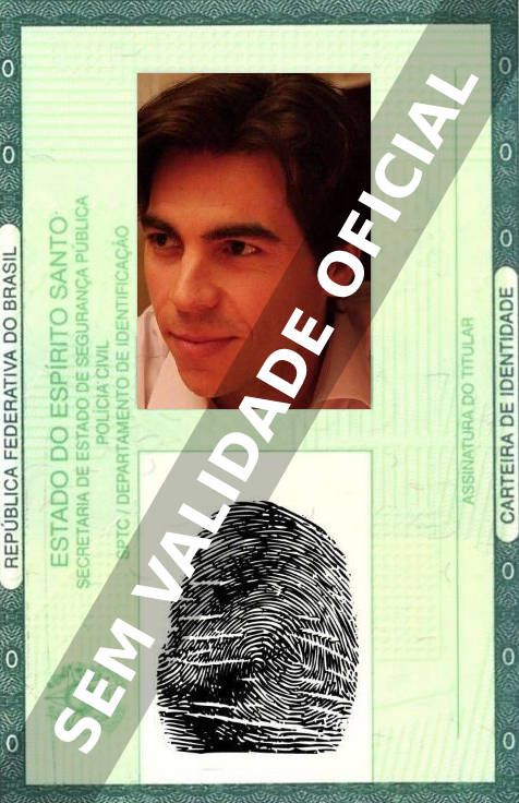 Imagem hipotética representando a carteira de identidade de Bernabé Rico