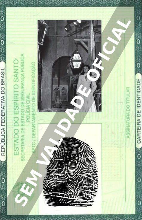 Imagem hipotética representando a carteira de identidade de Berta Zemel