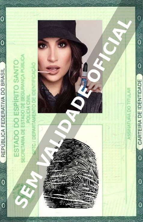 Imagem hipotética representando a carteira de identidade de Bianca Andrade (Boca Rosa)