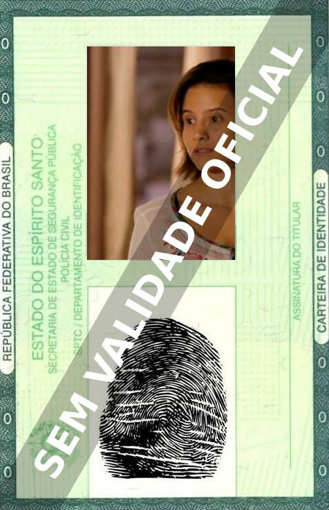 Imagem hipotética representando a carteira de identidade de Bianca Comparato