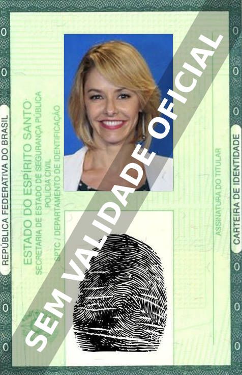Imagem hipotética representando a carteira de identidade de Bianca Rinaldi