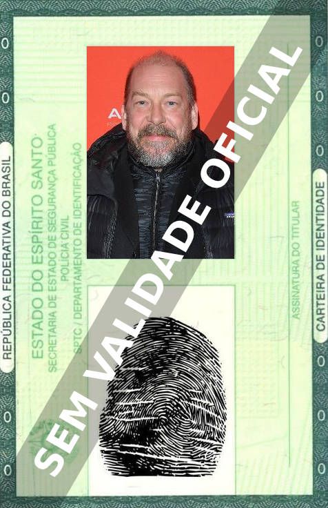 Imagem hipotética representando a carteira de identidade de Bill Camp