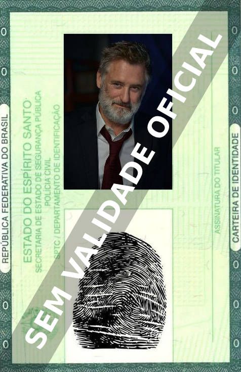 Imagem hipotética representando a carteira de identidade de Bill Pullman