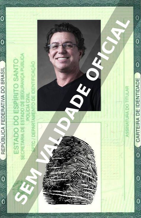 Imagem hipotética representando a carteira de identidade de Boninho