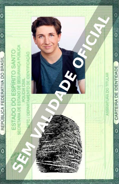 Imagem hipotética representando a carteira de identidade de Brandon Killham