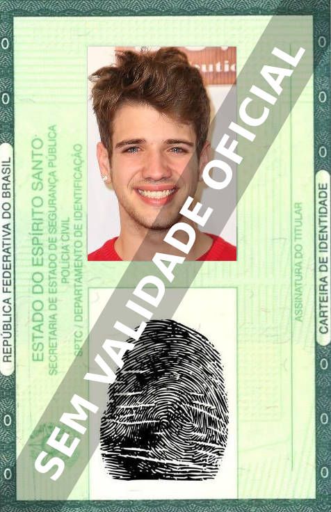 Imagem hipotética representando a carteira de identidade de Brandon Tyler Russell