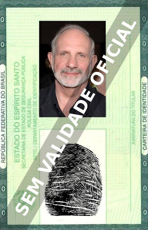 Imagem hipotética representando a carteira de identidade de Brian De Palma