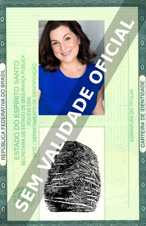 Imagem hipotética representando a carteira de identidade de Brooke Baumer