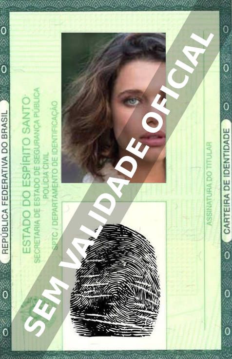 Imagem hipotética representando a carteira de identidade de Bruna Linzmeyer