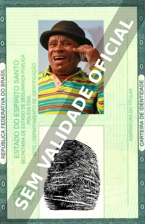 Imagem hipotética representando a carteira de identidade de Canarinho