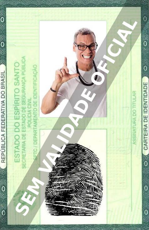 Imagem hipotética representando a carteira de identidade de Carlinhos de Jesus