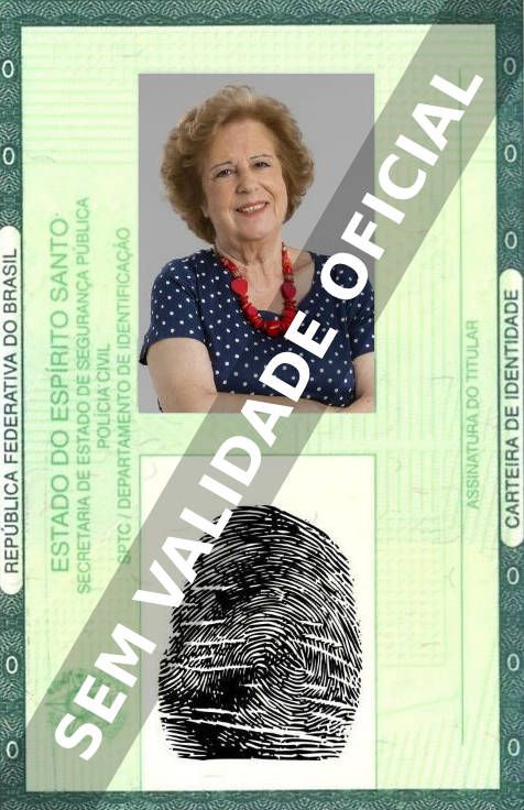 Imagem hipotética representando a carteira de identidade de Catarina Avelar