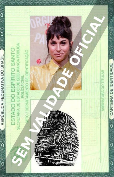 Imagem hipotética representando a carteira de identidade de Chandelly Braz
