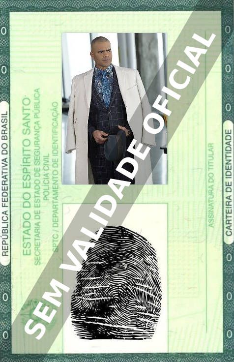 Imagem hipotética representando a carteira de identidade de Chris Jackson
