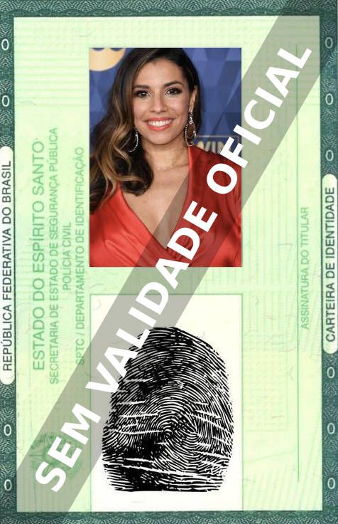 Imagem hipotética representando a carteira de identidade de Christina Vidal