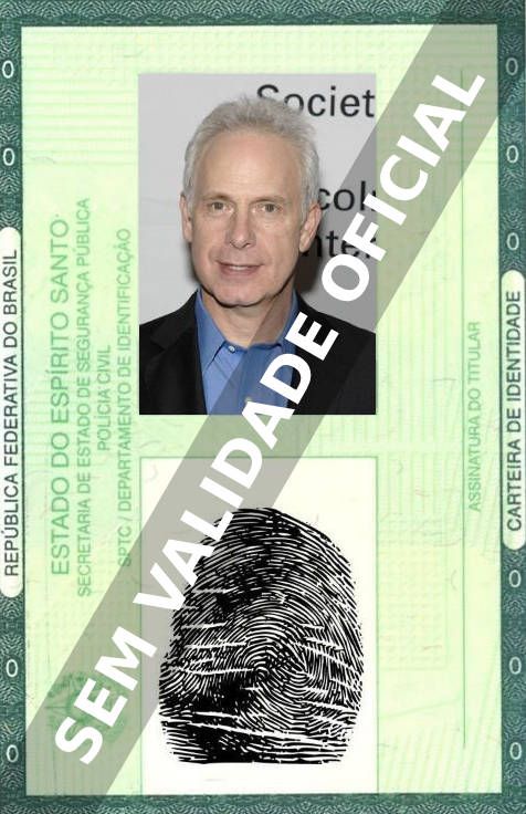 Imagem hipotética representando a carteira de identidade de Christopher Guest